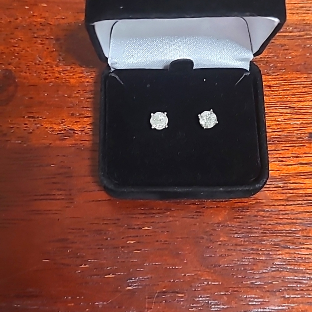 1/2Ct Diamond Stud Earrings Set in Sterling Silver